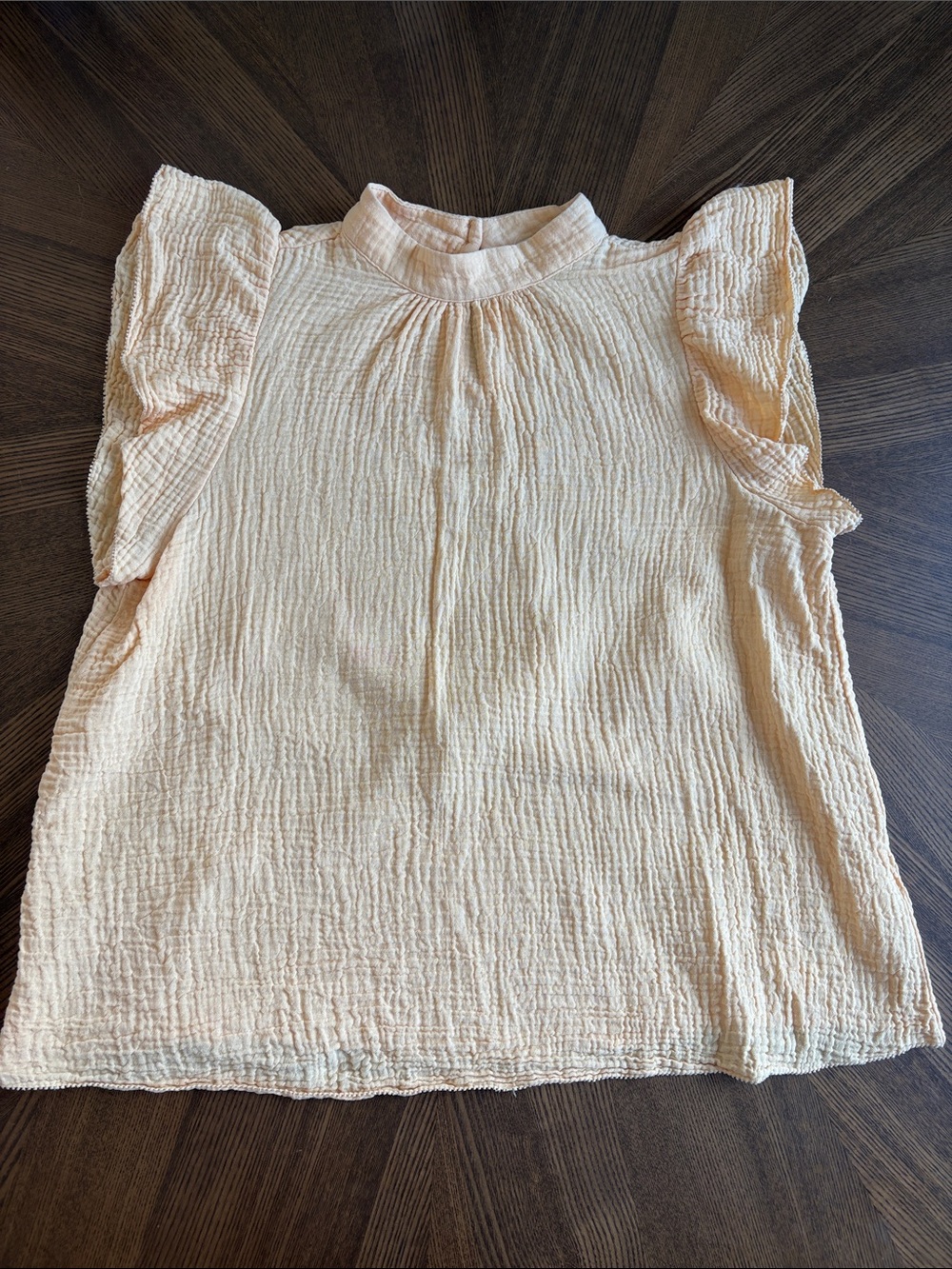 Joe's Jeans Crinkled Flutter Sleeve Blouse in Light Cream